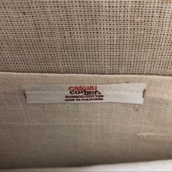 VINTAGE CASUAL CORNER BAMBOO/COTTON CLUTCH 13”x7” - Picture 6 of 7